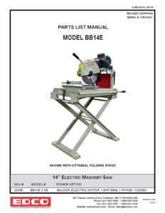 Masonry-Saw-BB14E-Parts-List | The EDCO Company Store